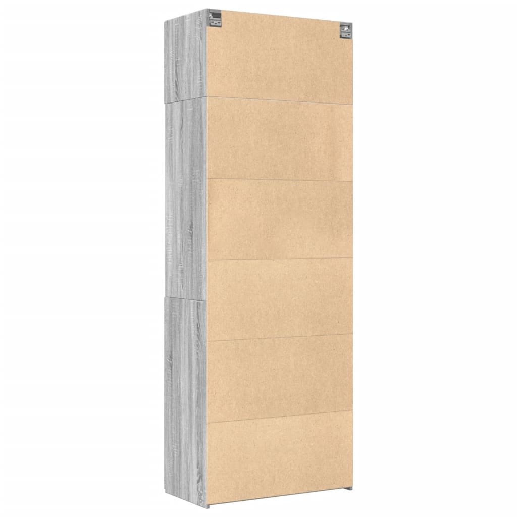 Opbergkast 80x42,5x225 cm bewerkt hout grijs sonoma eikenkleur - AllerleiShop