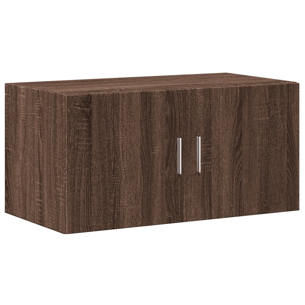 Opbergkast 80x42,5x225 cm bewerkt hout bruin eikenkleurig - AllerleiShop