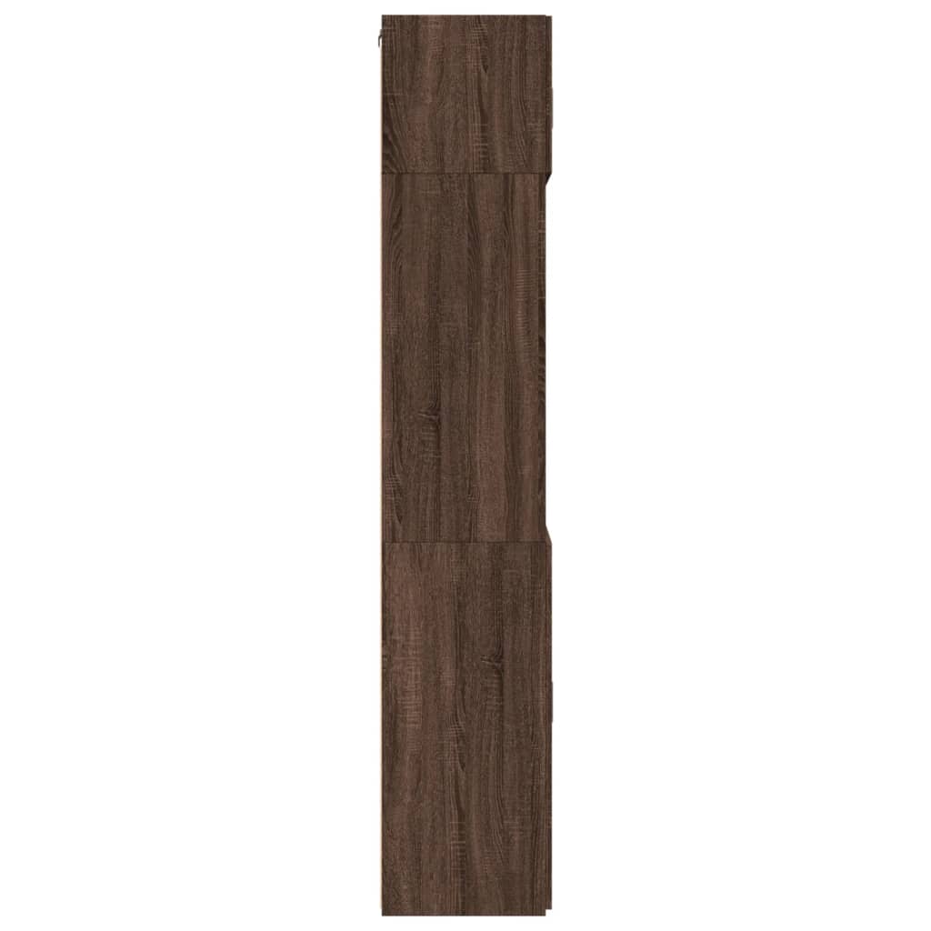 Opbergkast 80x42,5x225 cm bewerkt hout bruin eikenkleurig - AllerleiShop