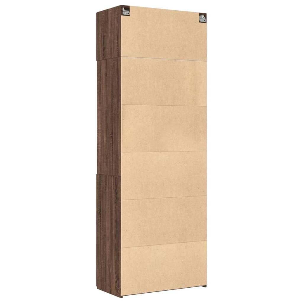 Opbergkast 80x42,5x225 cm bewerkt hout bruin eikenkleurig - AllerleiShop