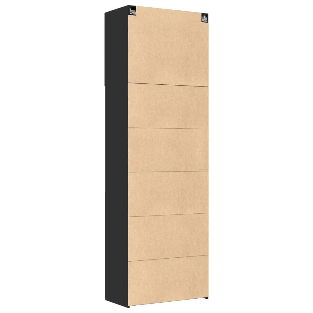 Hoge kast 80x42,5x249 cm bewerkt hout zwart - AllerleiShop