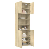 Hoge kast 80x42,5x249 cm bewerkt hout sonoma eikenkleurig - AllerleiShop