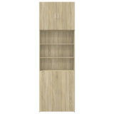 Hoge kast 80x42,5x249 cm bewerkt hout sonoma eikenkleurig - AllerleiShop