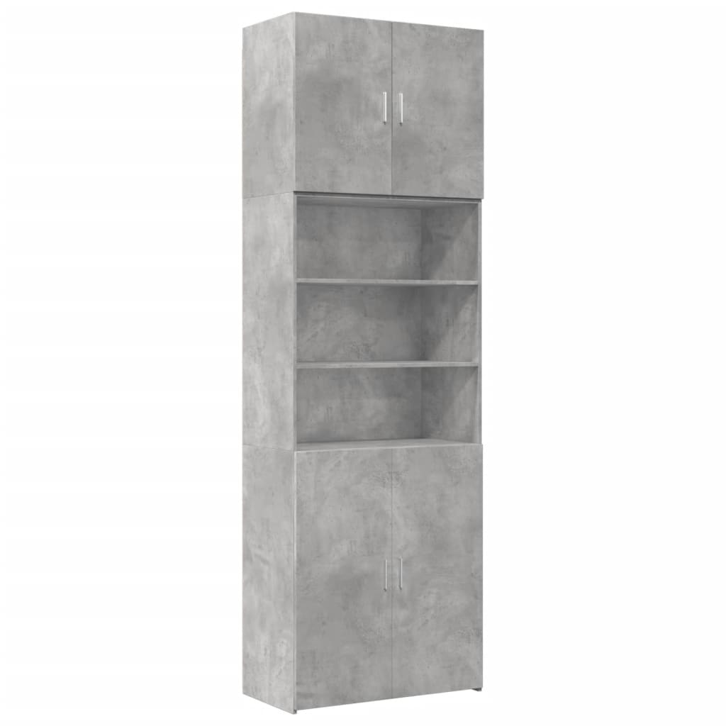 Hoge kast 80x42,5x249 cm bewerkt hout betongrijs - AllerleiShop