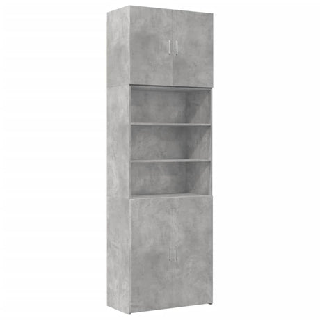 Hoge kast 80x42,5x249 cm bewerkt hout betongrijs - AllerleiShop