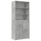 Hoge kast 80x42,5x249 cm bewerkt hout betongrijs - AllerleiShop