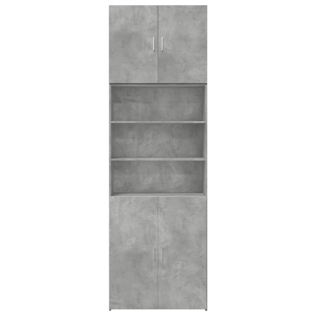 Hoge kast 80x42,5x249 cm bewerkt hout betongrijs - AllerleiShop