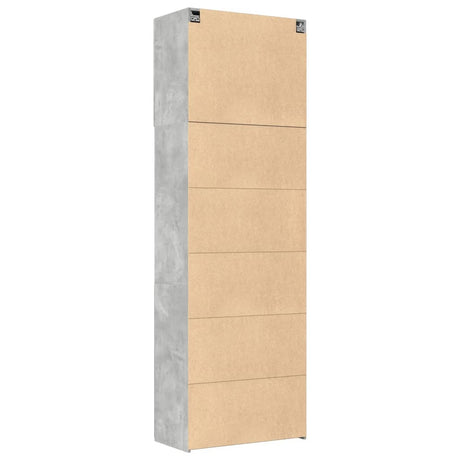 Hoge kast 80x42,5x249 cm bewerkt hout betongrijs - AllerleiShop