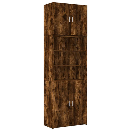 Hoge kast 80x42,5x249 cm bewerkt hout gerookt eikenkleurig - AllerleiShop