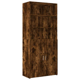 Hoge kast 80x42,5x249 cm bewerkt hout gerookt eikenkleurig - AllerleiShop