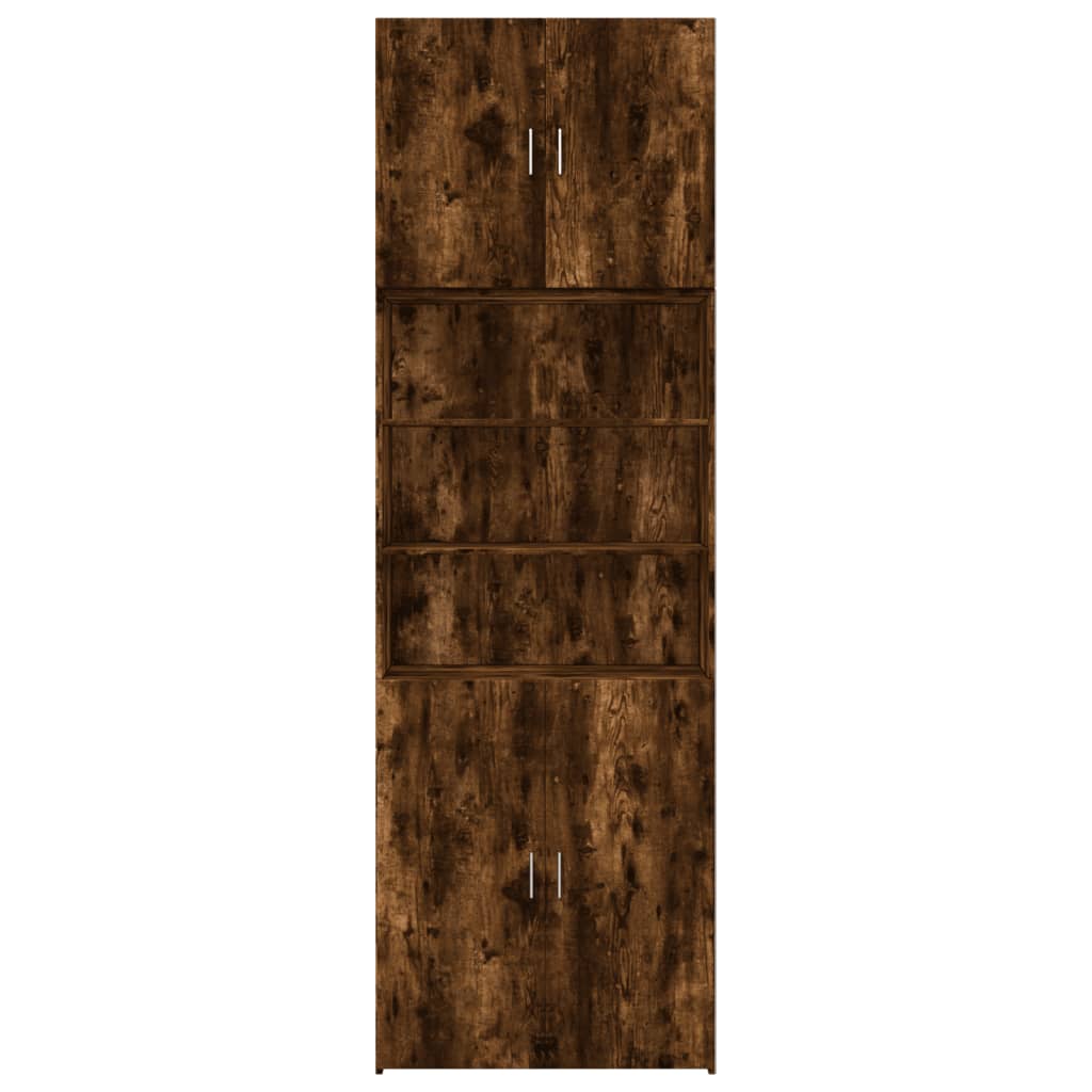 Hoge kast 80x42,5x249 cm bewerkt hout gerookt eikenkleurig - AllerleiShop