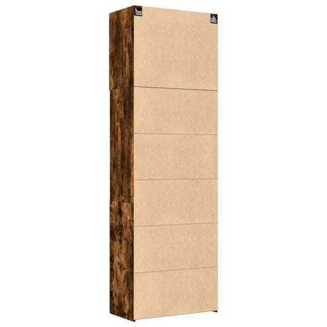 Hoge kast 80x42,5x249 cm bewerkt hout gerookt eikenkleurig - AllerleiShop