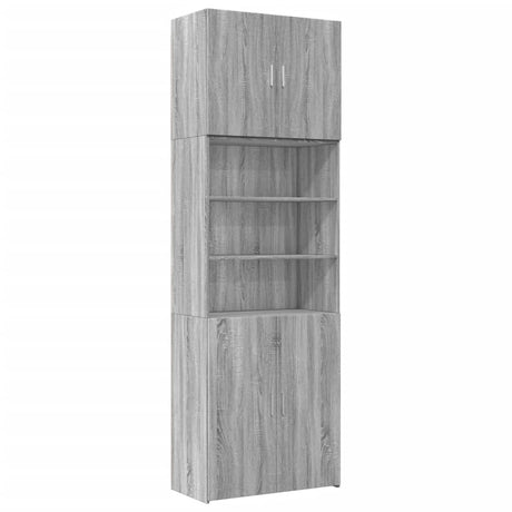 Hoge kast 80x42,5x249 cm bewerkt hout grijs sonoma eikenkleurig - AllerleiShop