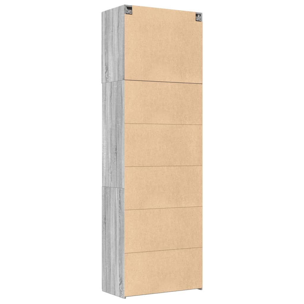 Hoge kast 80x42,5x249 cm bewerkt hout grijs sonoma eikenkleurig - AllerleiShop