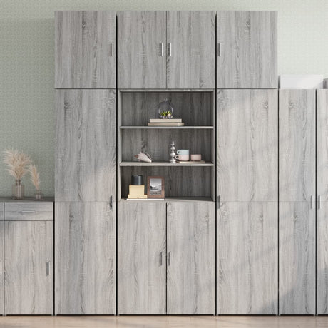 Hoge kast 80x42,5x249 cm bewerkt hout grijs sonoma eikenkleurig - AllerleiShop