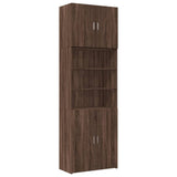 Hoge kast 80x42,5x249 cm bewerkt hout bruin eikenkleurig - AllerleiShop