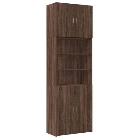 Hoge kast 80x42,5x249 cm bewerkt hout bruin eikenkleurig - AllerleiShop