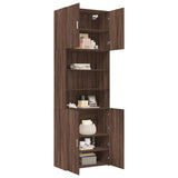 Hoge kast 80x42,5x249 cm bewerkt hout bruin eikenkleurig - AllerleiShop