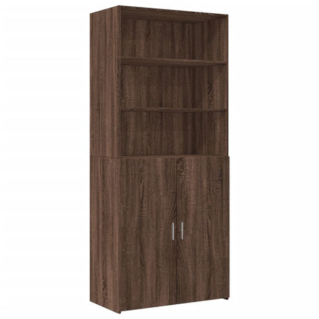 Hoge kast 80x42,5x249 cm bewerkt hout bruin eikenkleurig - AllerleiShop