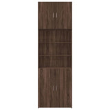 Hoge kast 80x42,5x249 cm bewerkt hout bruin eikenkleurig - AllerleiShop