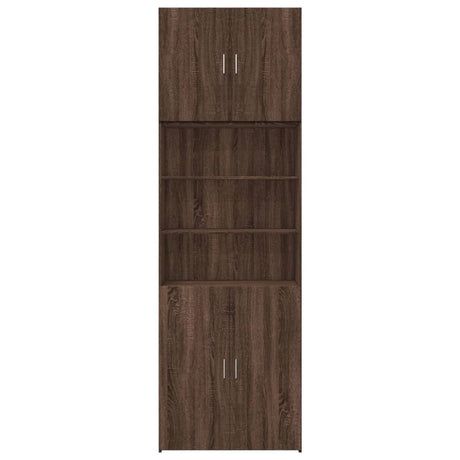 Hoge kast 80x42,5x249 cm bewerkt hout bruin eikenkleurig - AllerleiShop