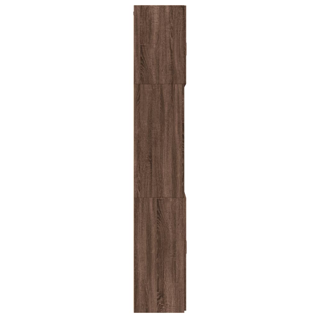 Hoge kast 80x42,5x249 cm bewerkt hout bruin eikenkleurig - AllerleiShop