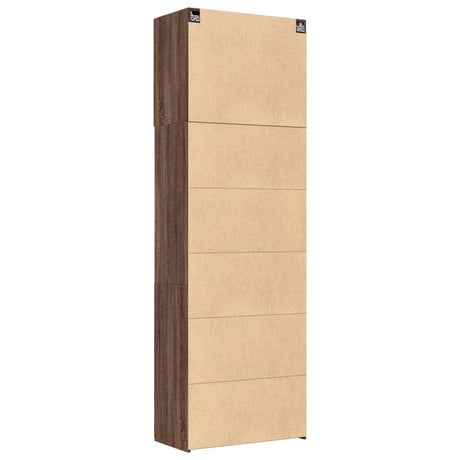 Hoge kast 80x42,5x249 cm bewerkt hout bruin eikenkleurig - AllerleiShop