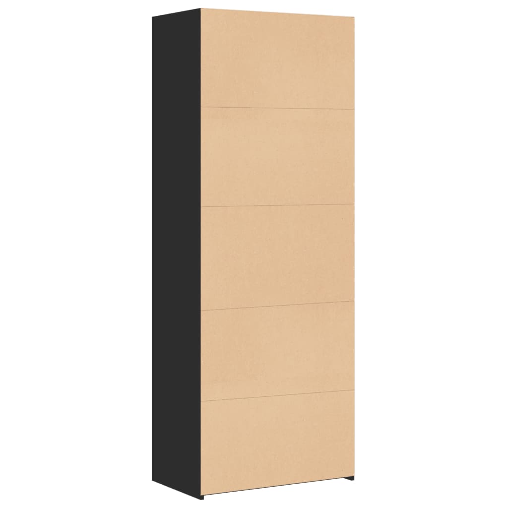 Hoge kast 70x42,5x185 cm bewerkt hout zwart - AllerleiShop