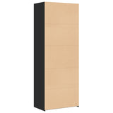 Hoge kast 70x42,5x185 cm bewerkt hout zwart - AllerleiShop