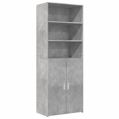 Hoge kast 70x42,5x185 cm bewerkt hout betongrijs - AllerleiShop