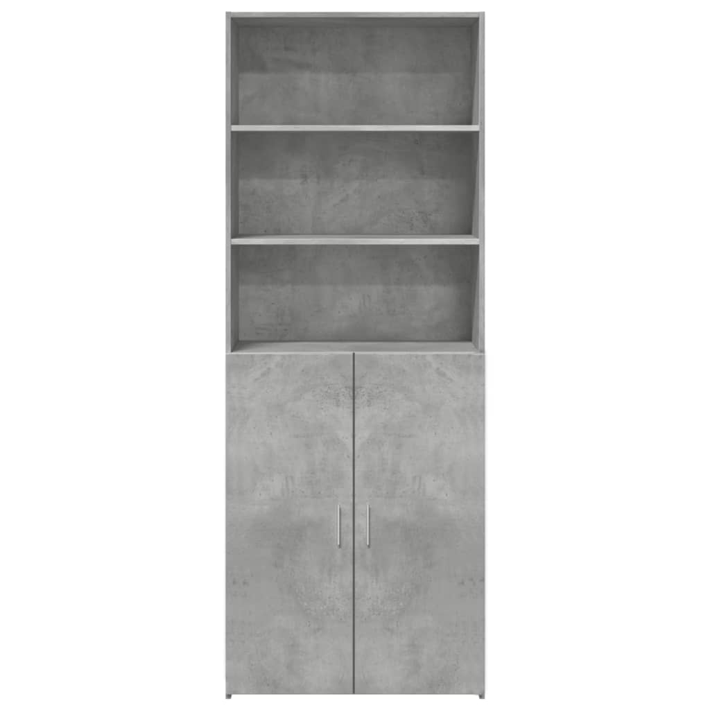 Hoge kast 70x42,5x185 cm bewerkt hout betongrijs - AllerleiShop