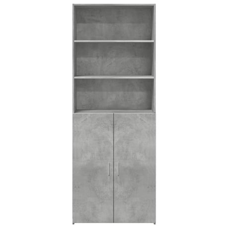 Hoge kast 70x42,5x185 cm bewerkt hout betongrijs - AllerleiShop