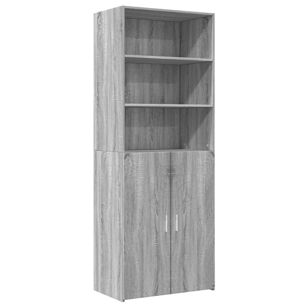 Hoge kast 70x42,5x185 cm bewerkt hout grijs sonoma eikenkleurig - AllerleiShop