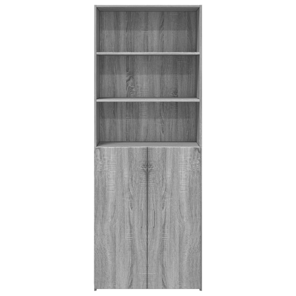 Hoge kast 70x42,5x185 cm bewerkt hout grijs sonoma eikenkleurig - AllerleiShop