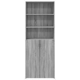 Hoge kast 70x42,5x185 cm bewerkt hout grijs sonoma eikenkleurig - AllerleiShop