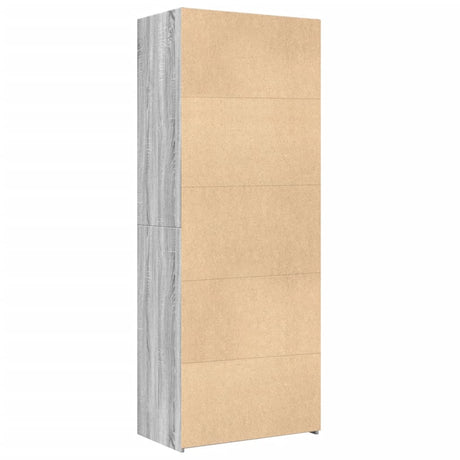 Hoge kast 70x42,5x185 cm bewerkt hout grijs sonoma eikenkleurig - AllerleiShop