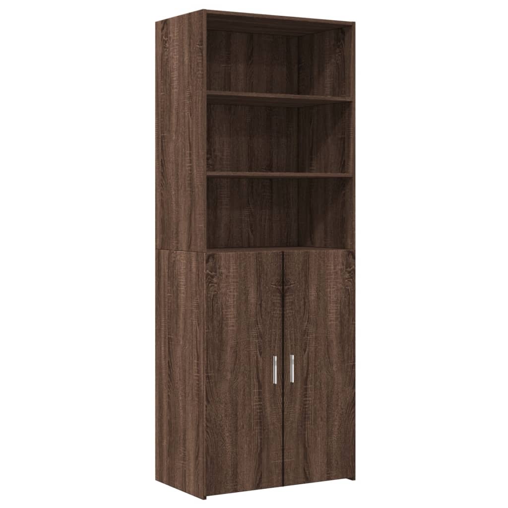 Hoge kast 70x42,5x185 cm bewerkt hout bruin eikenkleurig - AllerleiShop