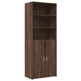 Hoge kast 70x42,5x185 cm bewerkt hout bruin eikenkleurig - AllerleiShop