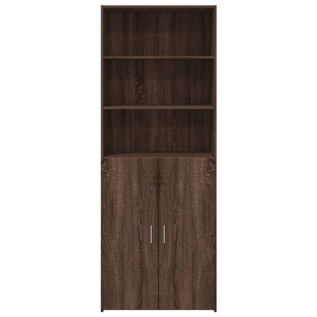 Hoge kast 70x42,5x185 cm bewerkt hout bruin eikenkleurig - AllerleiShop