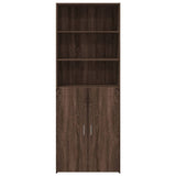 Hoge kast 70x42,5x185 cm bewerkt hout bruin eikenkleurig - AllerleiShop