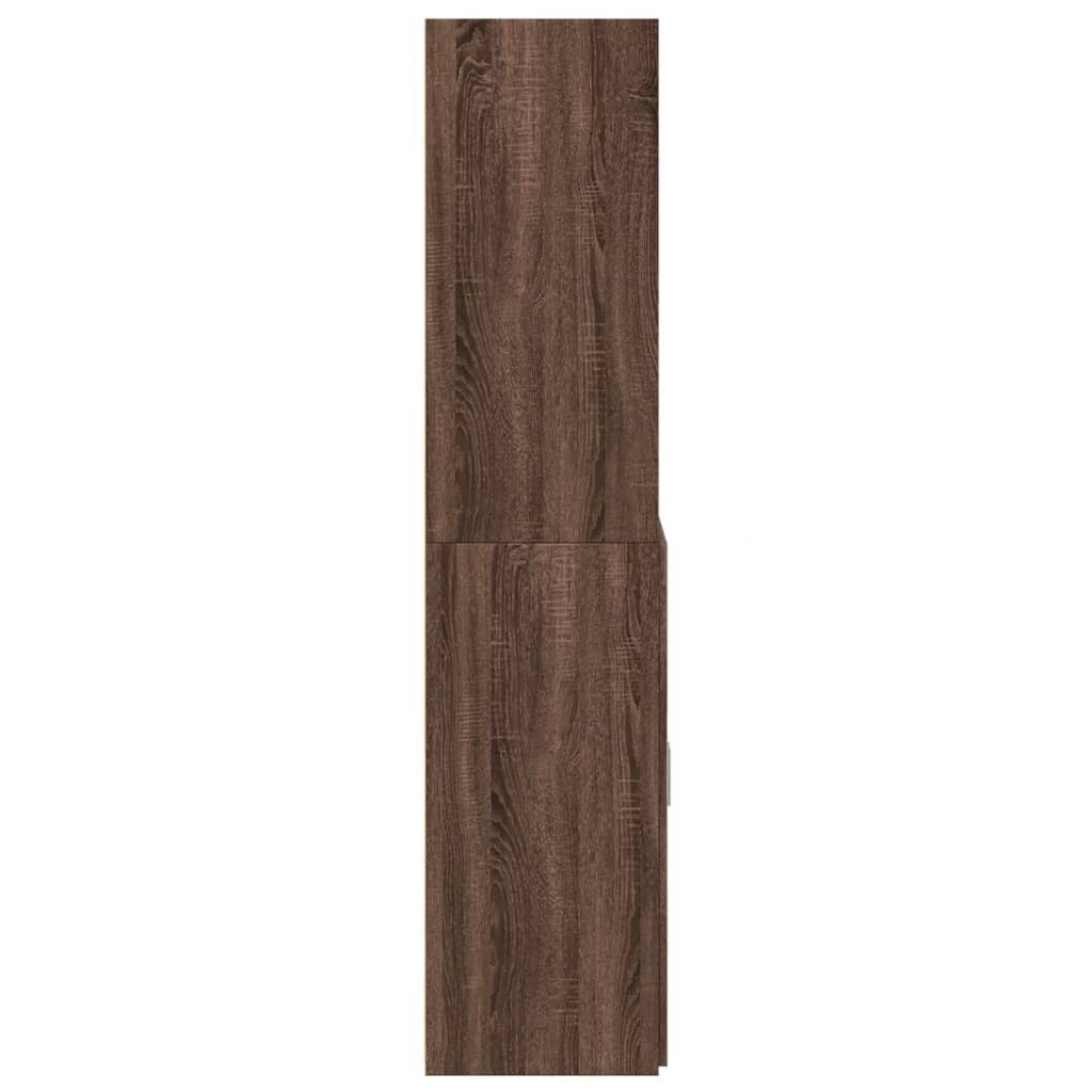 Hoge kast 70x42,5x185 cm bewerkt hout bruin eikenkleurig - AllerleiShop