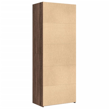 Hoge kast 70x42,5x185 cm bewerkt hout bruin eikenkleurig - AllerleiShop