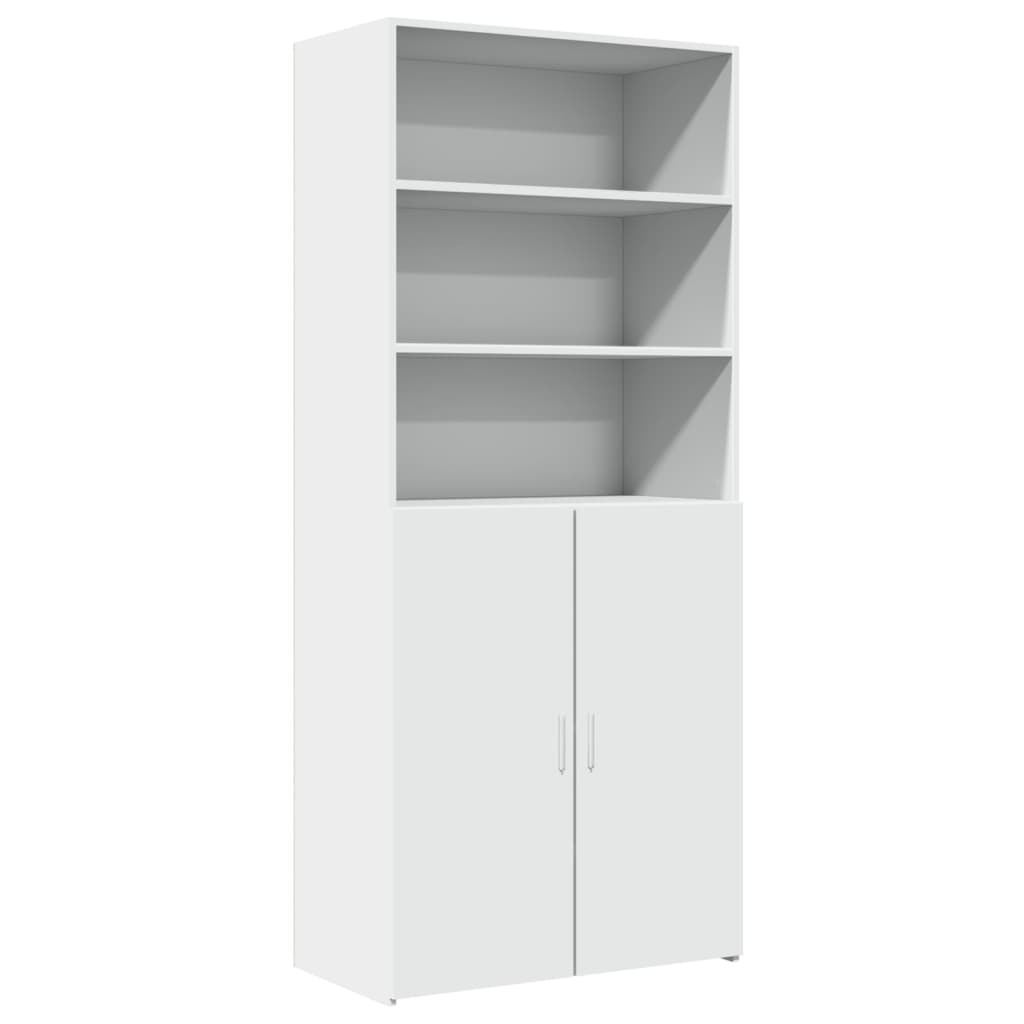 Hoge kast 80x42,5x185 cm bewerkt hout wit - AllerleiShop