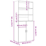 Hoge kast 80x42,5x185 cm bewerkt hout wit - AllerleiShop