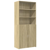 Hoge kast 80x42,5x185 cm bewerkt hout sonoma eikenkleurig - AllerleiShop