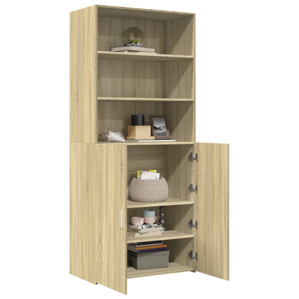 Hoge kast 80x42,5x185 cm bewerkt hout sonoma eikenkleurig - AllerleiShop