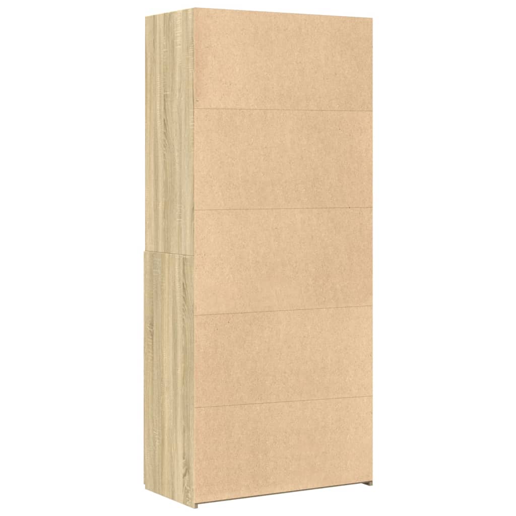 Hoge kast 80x42,5x185 cm bewerkt hout sonoma eikenkleurig - AllerleiShop