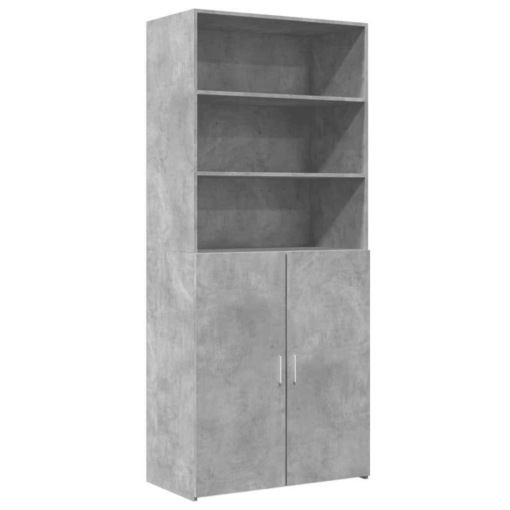 Hoge kast 80x42,5x185 cm bewerkt hout betongrijs - AllerleiShop