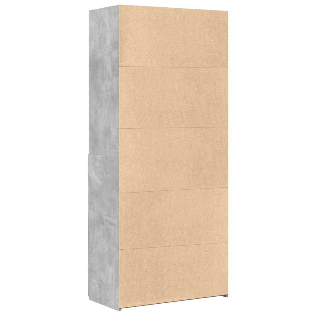 Hoge kast 80x42,5x185 cm bewerkt hout betongrijs - AllerleiShop