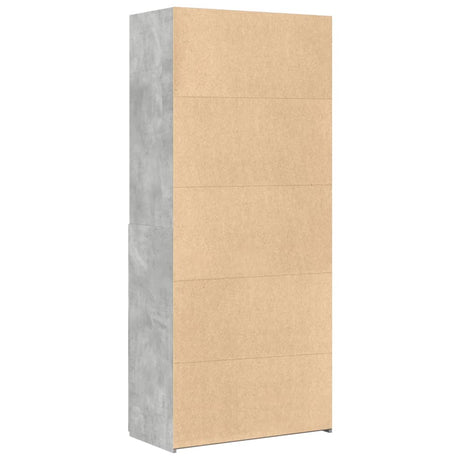 Hoge kast 80x42,5x185 cm bewerkt hout betongrijs - AllerleiShop